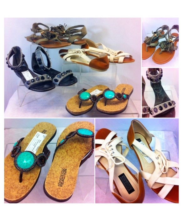 Kenneth Cole Beaded Sandal, 6, 13.99 Vince Camuto Gem Sandals, 8, 19.99 MIA Tassle Sandals, 8.5, 6.59 Deena and Ozzy Canvas Sandals, 9, 8.99